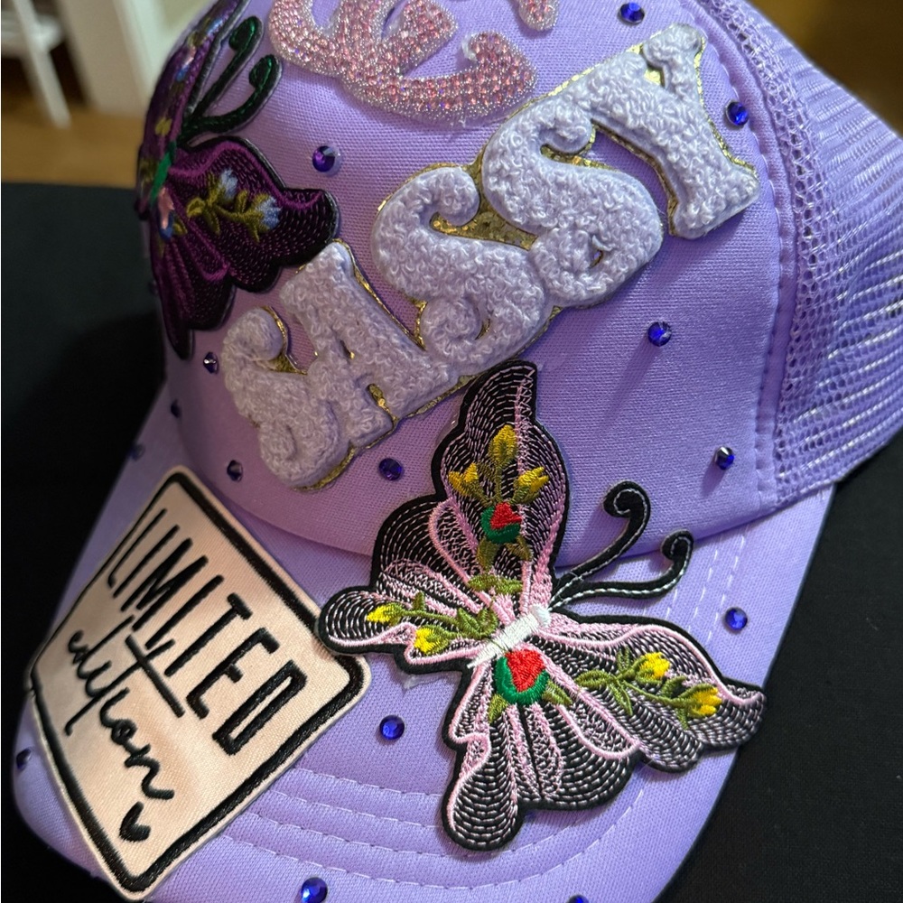 Purple Sassy Butterfly Cap